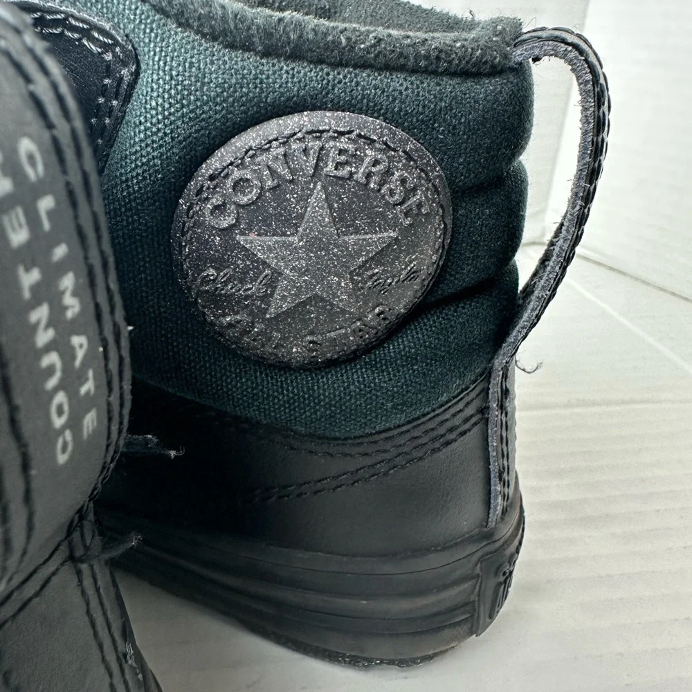 Converse Chuck Taylor All Star Berkshire Boot Hi Leather‎ Youth 2 Black A01783C